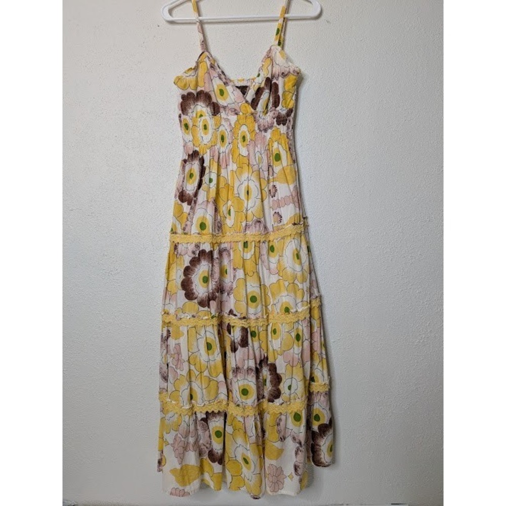 Speed Control Womens Fairy Yellow Sun Dress 90's Y2k Bohemian Maxi Size‎ Medium